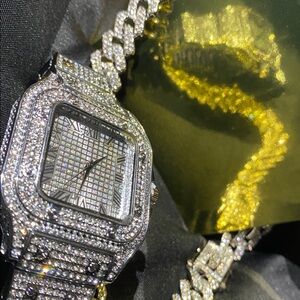 20” chain & Watch with Lab Diamonds